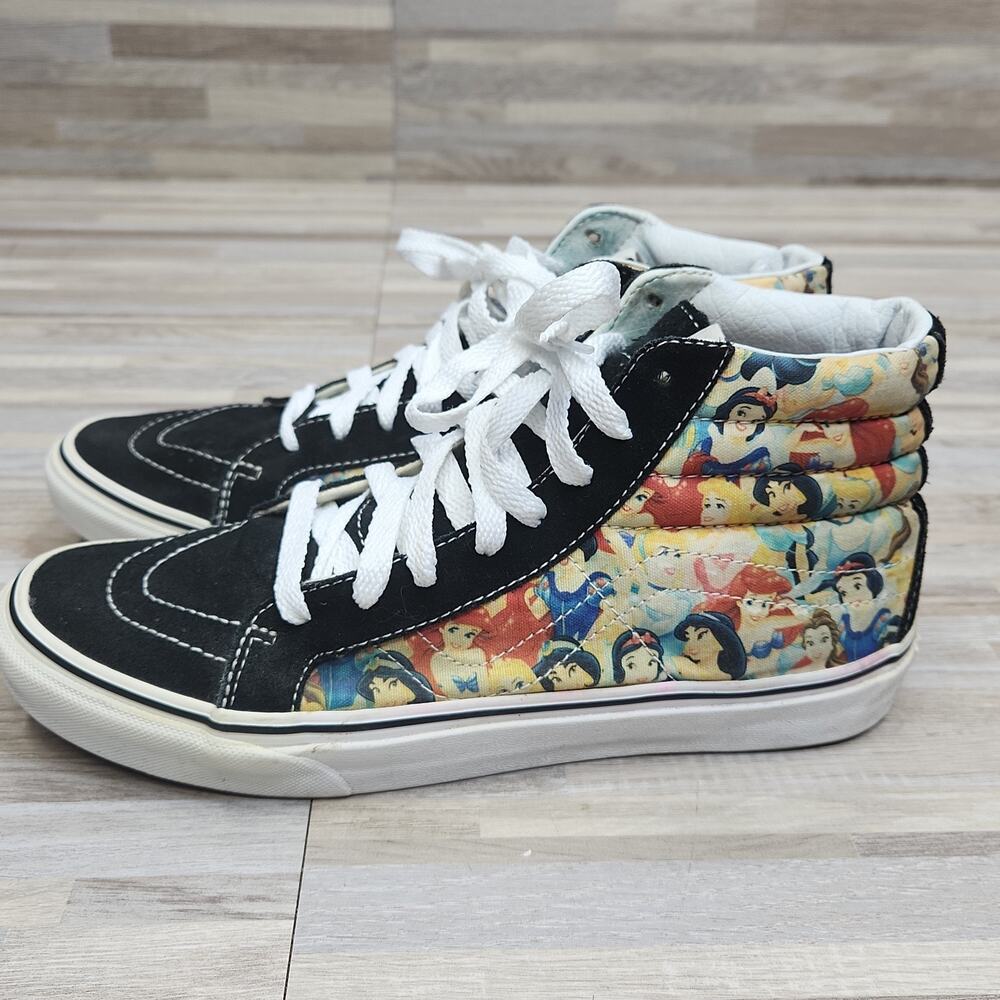 Disney Vans Adult Shoes Mens 8.5 Womens 10 Princess Black High Tops Skateboard